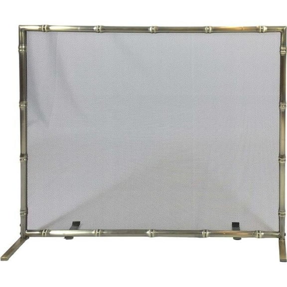 Bamboo Design Panel Screen, Antique Brass