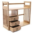 thumbnail image 1 of Bamboo Desk Bookshelf Small Expandable Desktop Organizer Table Top Bookcase, 1 of 11