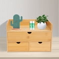 thumbnail image 1 of Bamboo Desk Organizer with 3 Drawers Office Tabletop Mini Countertop Storage Box, 1 of 9