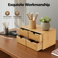 thumbnail image 1 of Bamboo Desk Organizer with 4 Drawers Tabletop Mini Small Drawer Storage Box for Store Various Daily Necessities, 1 of 16