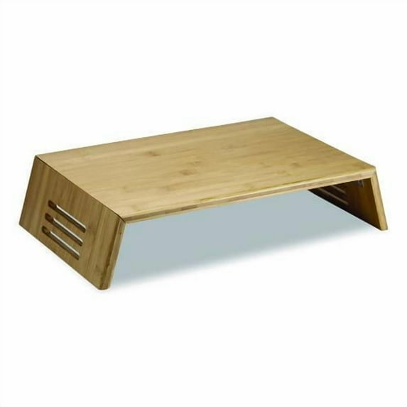 Bamboo Desktop Monitor Stand, For 16" Monitors, 17.56 x 12.44 x 2.64, Brown, Supports 20 lbs | Bundle of 2