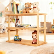 Bamboo Desktop Organizer Shelf Kitchen Cabinet and Counter Riser Display Shelf for Top of Desk Home Office Bathroom Coffee Table Display Stand- Useful Home & Housewarming Gift