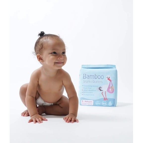 Bamboo Disposable Baby Diapers, Extra Large