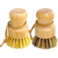 thumbnail image 1 of Bamboo Dish Brush Set, 2 Pcs Palm Wooden Dish Scrubber Brush, Dish Brushes, Durable Wood Dishes Scrub Brush, Natural Round Vegetable Cleaning Pots Pans Sink Washing Kitchen Brush, 1 of 8