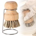 thumbnail image 1 of Bamboo Dish Brush Set with Holder - Natural Dish Scrub Brush for Cleaning Dishes, Fast Dry Design Kitchen Dish Brush for Sinks & Pots (1PC, 2.17*3.14 Inches, Brown), 1 of 9