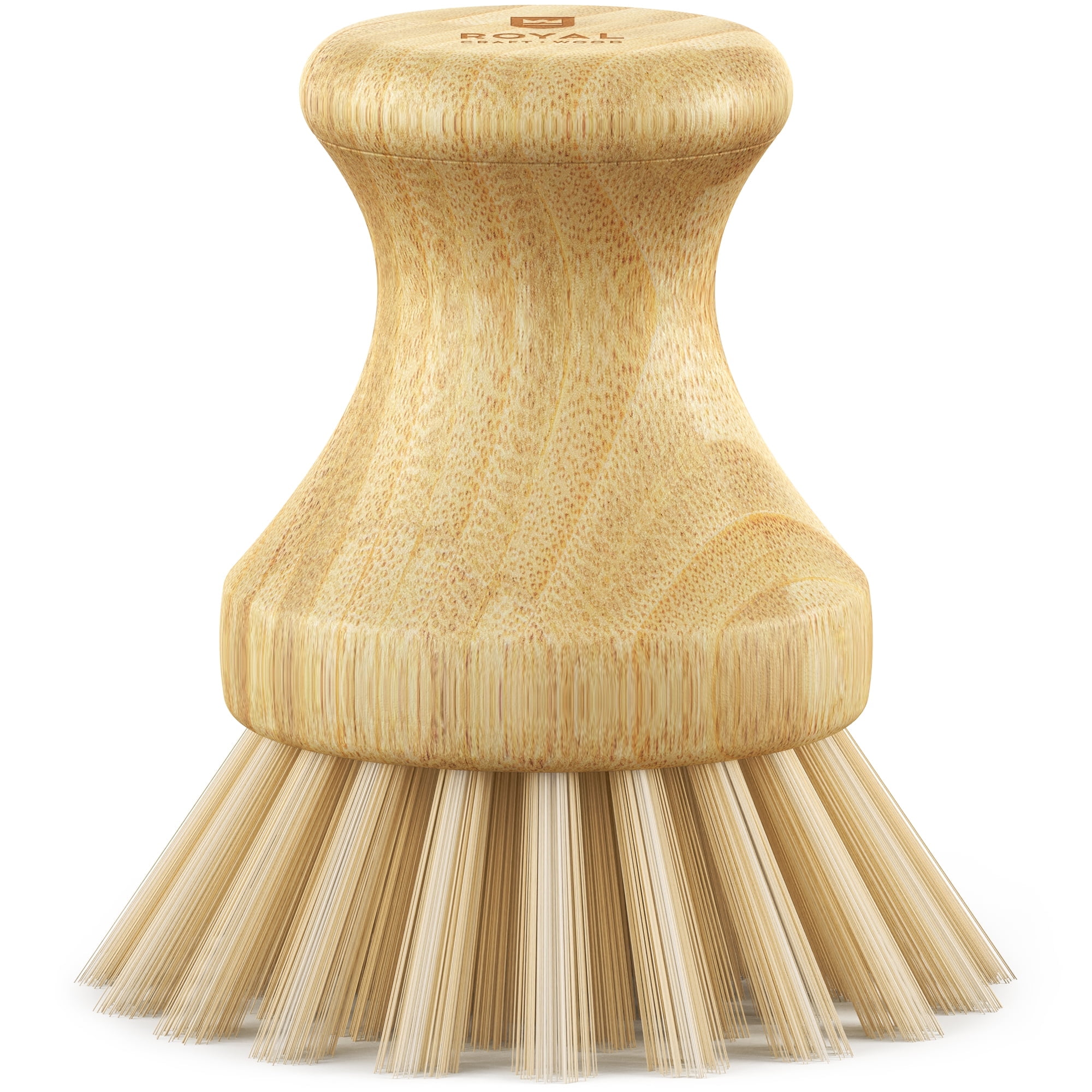 Royal Craft Wood Bamboo Dish Scrub Brush - Wooden Washing Dish Brush Scrubber for Kitchen, Filrm Bristles Brush with Handle for Sink, Dishes & Vegetables