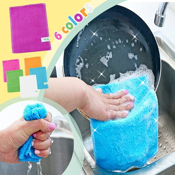 Bamboo Dish Towels Basdi Ultra-Thin Bamboo Fiber Dish Towel - Natural Oil-Resistant Washing Cloth | Highly Absorbent, Lint-Free, Eco-Friendly for Grease-Free Dish Drying, Lint Free Dish Cloth, Purple