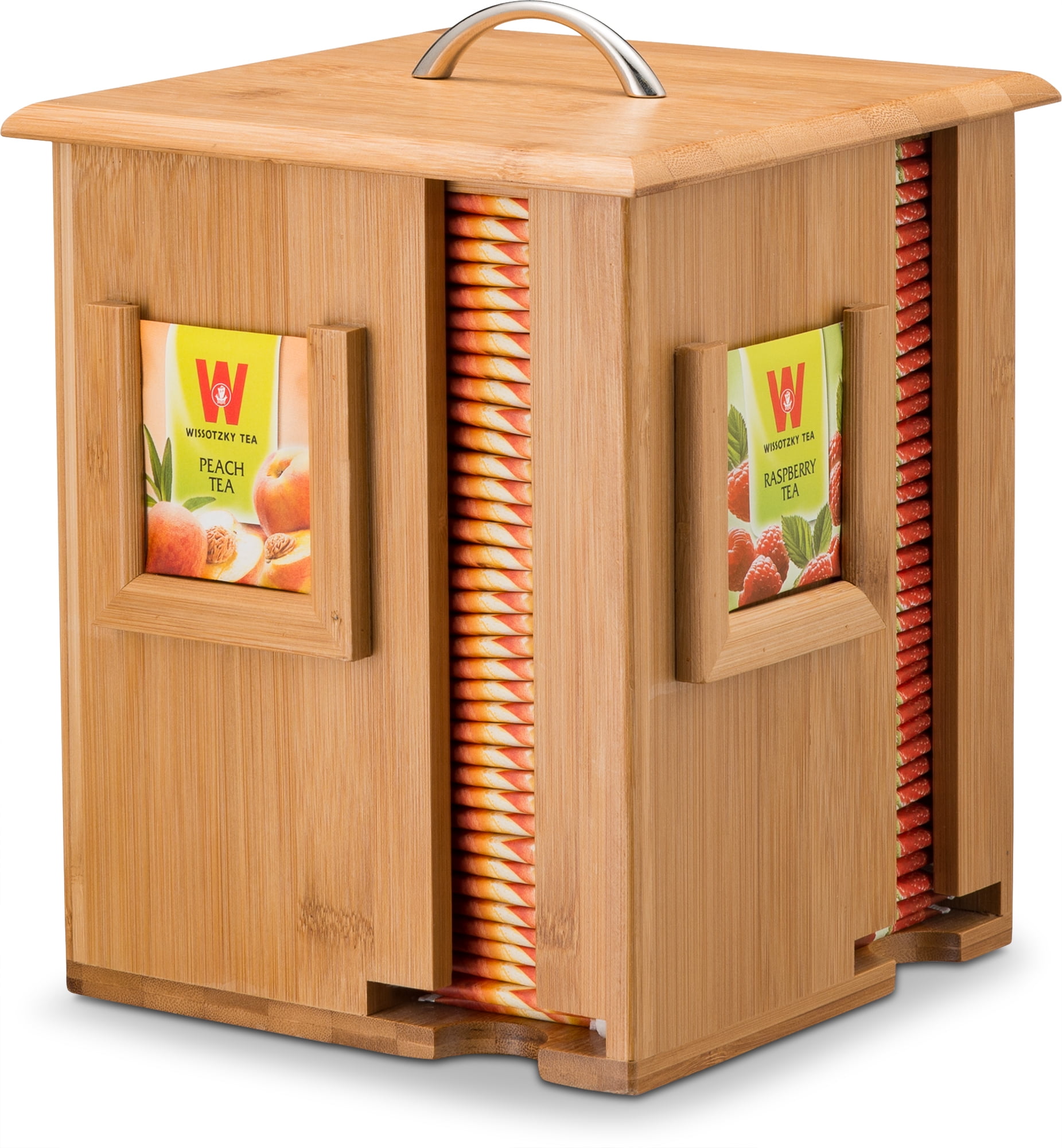 Multifunctional Bamboo System Tea Bag Jewelry Organizer Storage Box 5  Compartments Tea Box Organize