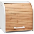 thumbnail image 1 of Bamboo Double Layer Bread Box for Kitchen Countertop, Roll Top Wood, Extra Large Kitchen Storage, Modern Wooden Bin (Black), 1 of 8