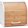 thumbnail image 1 of Bamboo Double Layer Bread Box for Kitchen Countertop, Roll Top Wood, Extra Large Kitchen Storage, Modern Wooden Bin (Black), 1 of 8