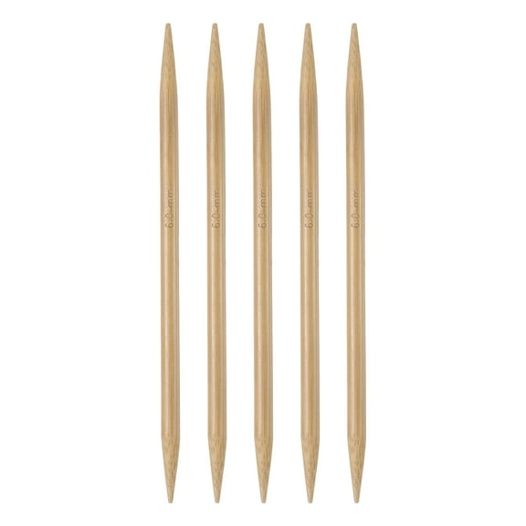 Bamboo Double Pointed Knitting Needles Carbonized Bamboo Knitting Needle (20cm) Length for Handmade Creative DIY Knitting Yarn Projects,Size (6mm)5Pcs
