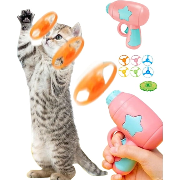 Bamboo Dragonfly Catapult Launcher, Interactive Cat Toy & Outdoor Flying Saucer Blaster, Glowing LED Dragonfly Catapult for Pet Exercise & Night Play, Fun Gift for Hobbyists & Pet Lovers (pink)