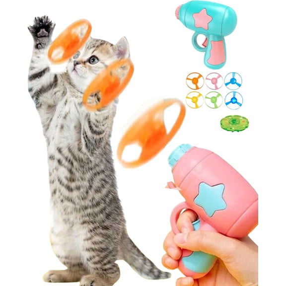 Bamboo Dragonfly Catapult Launcher, Interactive Cat Toy & Outdoor Flying Saucer Blaster, Glowing LED Dragonfly Catapult for Pet Exercise & Night Play, Fun Gift for Hobbyists & Pet Lovers (blue)