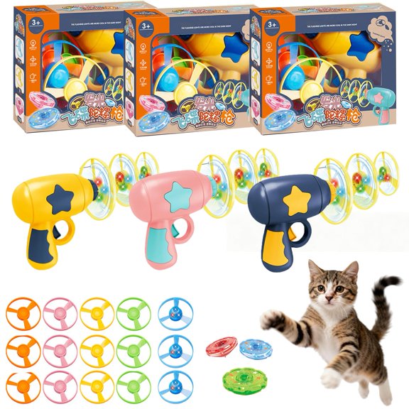 Bamboo Dragonfly Catapult Launcher, Interactive Cat Toy & Outdoor Flying Saucer Blaster, Pet Exercise & Night Play, Glowing Dragonfly Catapult, Fun Gift for Pet Lovers & Hobbyists (Blue)