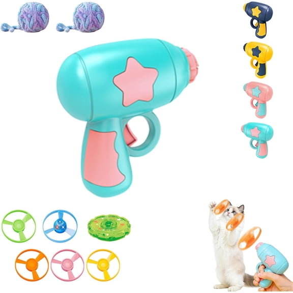 Bamboo Dragonfly Catapult Launcher, LED Glowing Cat Toy Disc Launcher, Interactive Pet Fetch Toy for Cats Kittens Exercise & Night Play, Fun Gift for Pet Lovers