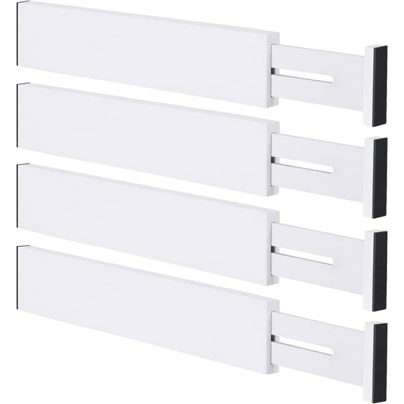 Bamboo Drawer Dividers,12-17" Adjustable Kitchen Drawer Organizer for Clothes,4 Pack Expandable Drawer Organization Separators for Bedroom,Bathroom,Dresser and Office