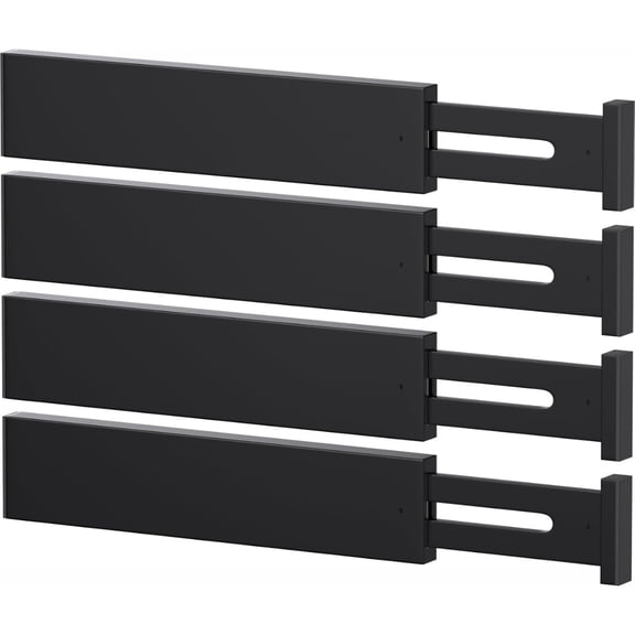 Bamboo Drawer Dividers,17-22" Adjustable Kitchen Drawer Organizer for Clothes,4 Pack Expandable Drawer Organization Separators for Bedroom,Bathroom,Dresser and Office