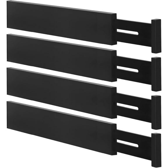 Bamboo Drawer Dividers,17-22" Adjustable Kitchen Drawer Organizer for Clothes,4 Pack Expandable Drawer Organization Separators for Bedroom,Bathroom,Dresser and Office,Natural