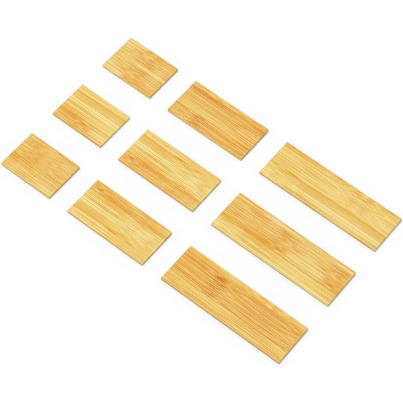 Bamboo Drawer Dividers Inserts, 3 Sizes, 9 Pack