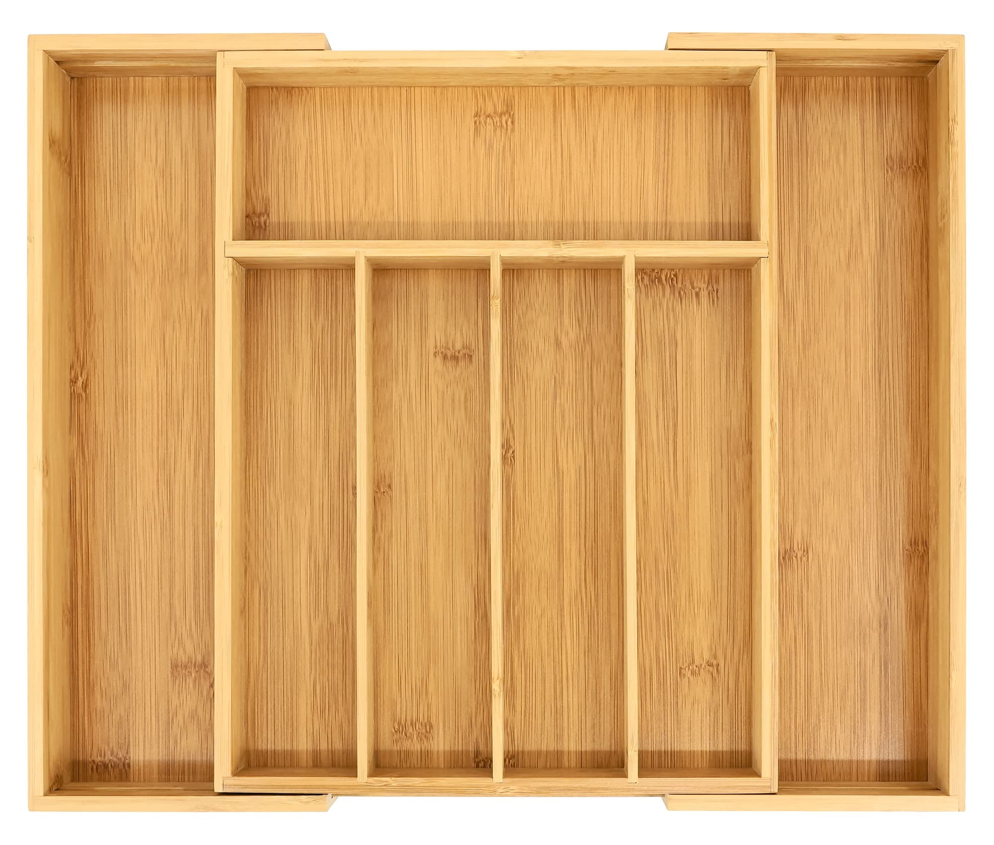 SMIRLY 8-Piece Bamboo Drawer Organizer Set - Kitchen Utensil, Bathroom & Office Storage Solutions