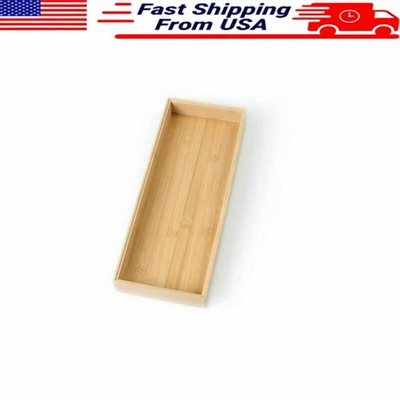 Bamboo Drawer Organizer Stackable Eco-Friendly Kitchen Bathroom Office Storage
