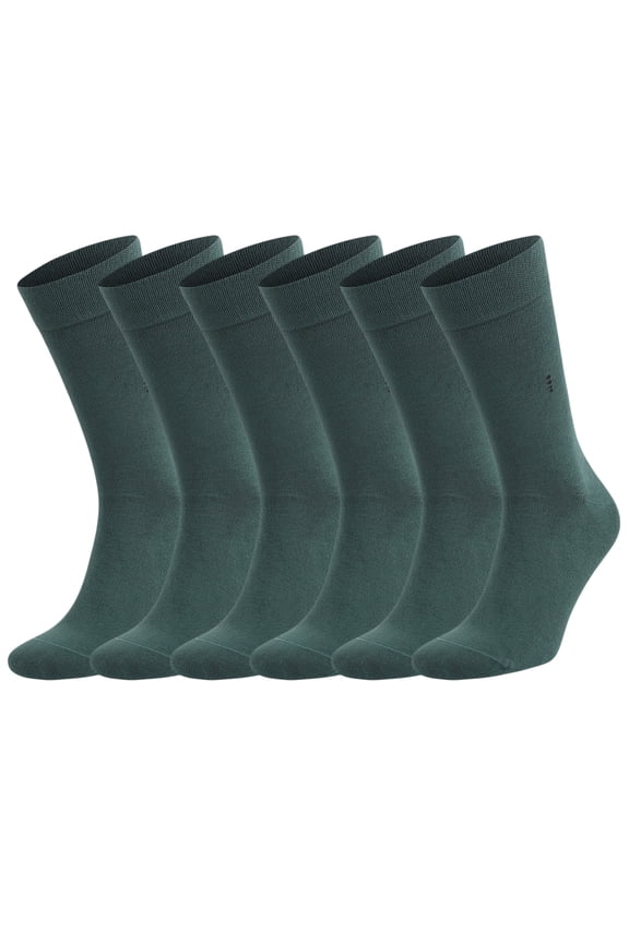 Bamboo Dress Socks for Men Seamless Premium Crew Socks Shoe Size 8 to 11.5 (Dark Green, 1 Pair)