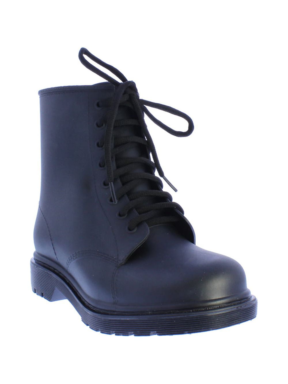 Bamboo Drizzle 02 Women Casual PVC Lace Up Boot in Black Walmart