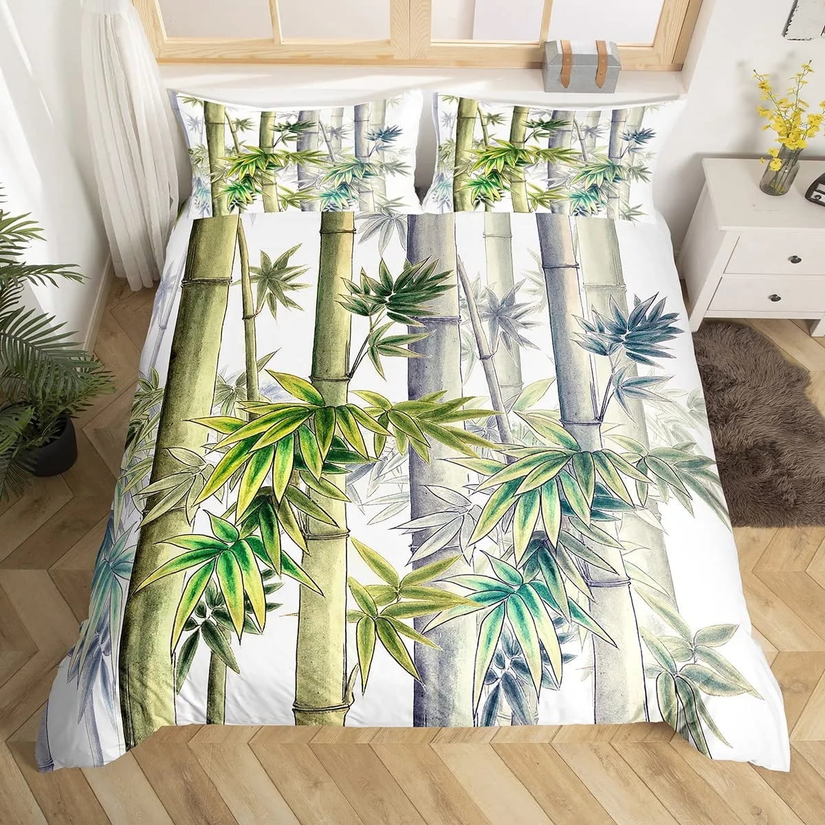 Bamboo Duvet Cover Set Bamboo Branches Bedding Set Tree Print Comforter