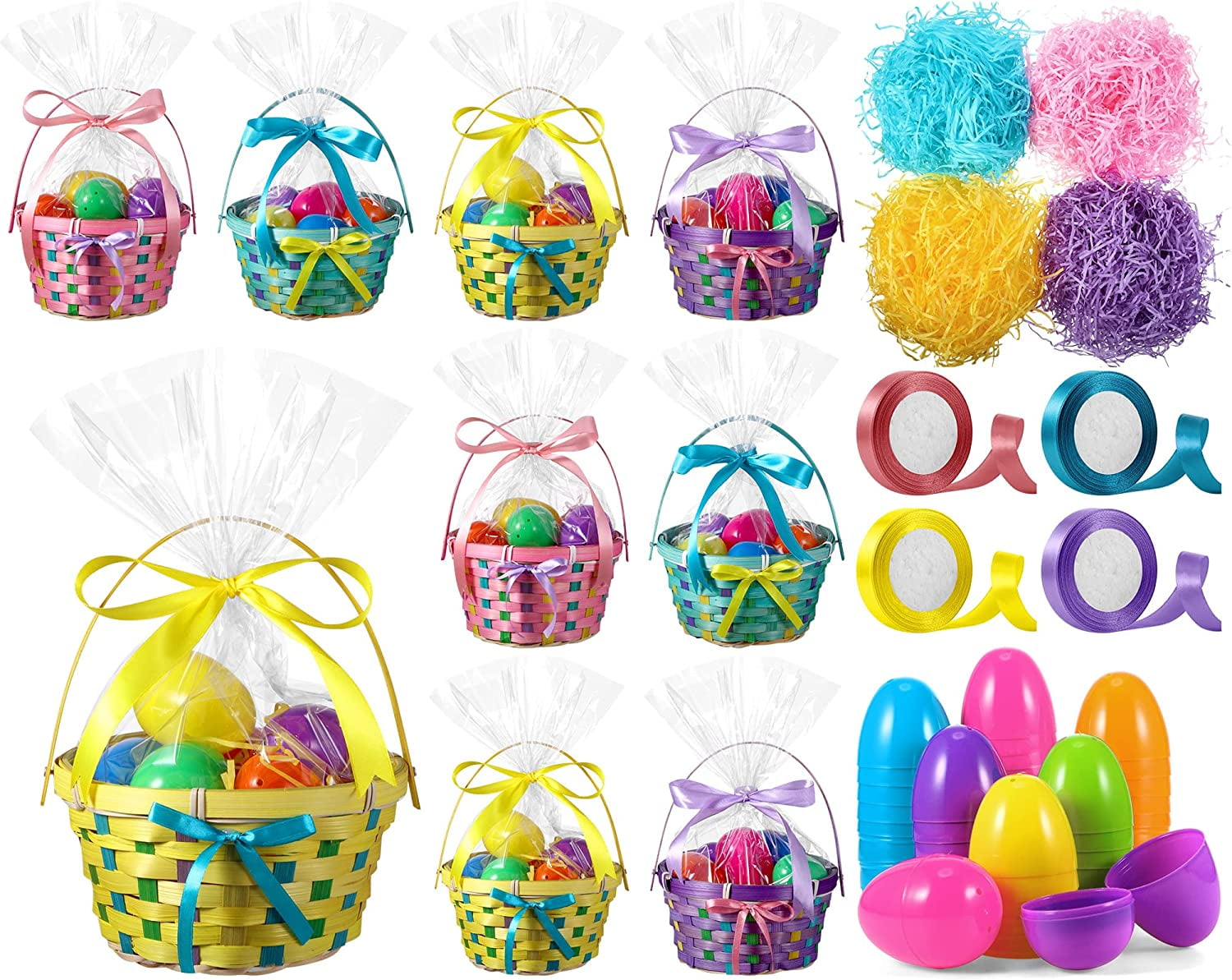 Bamboo Easter Basket Sets Include Bulk Resuable Woven Basket with ...