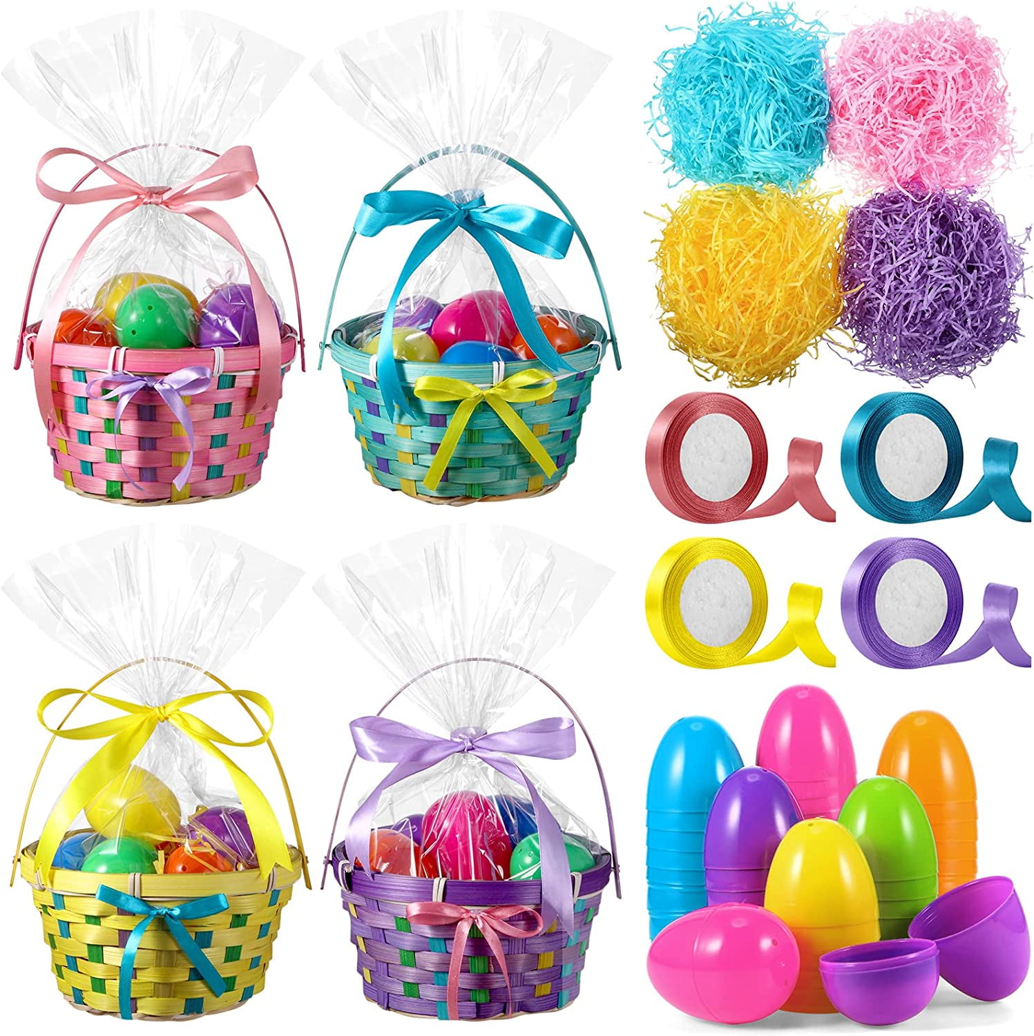 Bamboo Easter Basket Sets Include Bulk Resuable Woven Basket with ...