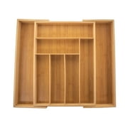Bamboo Expandable Drawer Organizer For Utensils Holder - 8 Organizing Compartments - Adjustable Cutlery Tray, Wood Drawer Dividers Organizer for Silverware