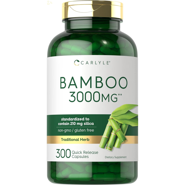 Bamboo Extract Capsules 3000Mg 300 Count 210Mg Silica NonGmo