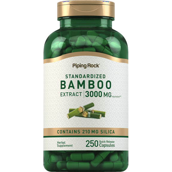 Bamboo Extract Capsules | 3000mg | 250 Count | Non-GMO, Gluten Free | by Piping Rock