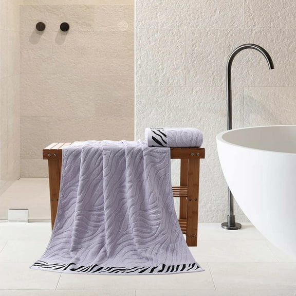 Bamboo Fiber Bath Towel | Soft Absorbent Washcloth for Adults | Large 55x28 Inch | Durable Quick Dry | Gentle on Sensitive Skin | Thick Plush Design | Single Pack | 400g | Ideal for Home Gym Spa