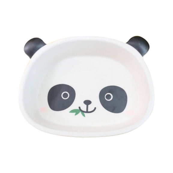 Bamboo Fiber Children'S Tableware Set Cute Cartoon Pier Pier Panda Kids Eat Bowl Baby Compartment Dinner Plate 1Pcs