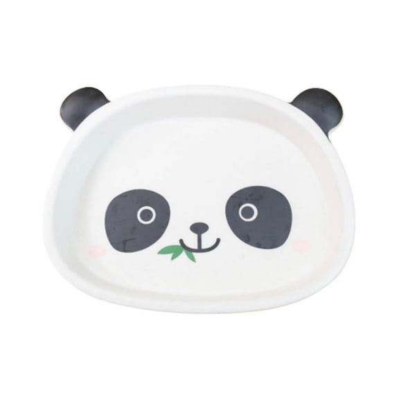 Bamboo Fiber Children'S Tableware Set Cute Cartoon Pier Pier Panda Kids Eat Bowl Baby Compartment Dinner Plate 1Pcs