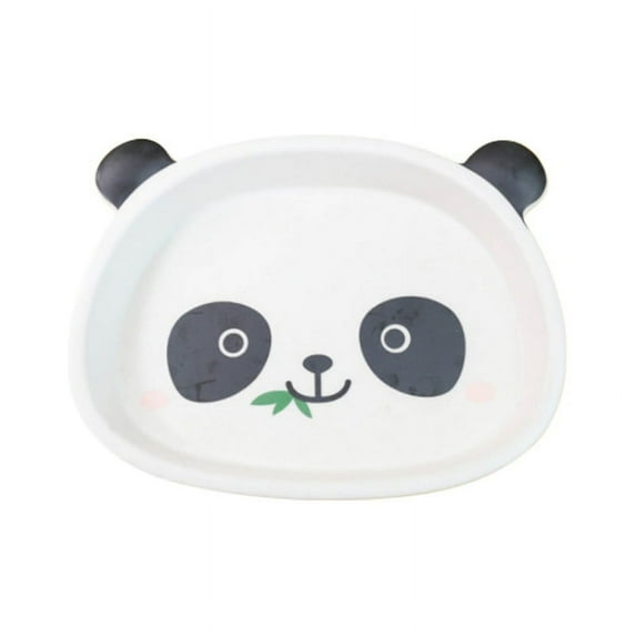 Bamboo Fiber Children'S Tableware Set Cute Cartoon Pier Pier Panda Kids Eat Bowl Baby Compartment Dinner Plate 1Pcs