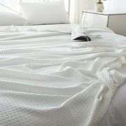Bamboo Fiber Cooling Blanket, Breathable Spring Throw for Hot Sleepers, Lightweight Bed Cover for Couch