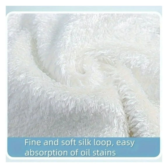 Bamboo Fiber Dishcloths 5-Pack - Non-Stick Kitchen Scouring Pads, Absorbent Cleaning Wipes for Dishes, Counters & More - Reusable Household Cleaning Cloths