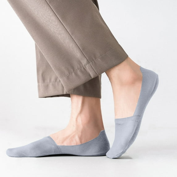 Bamboo Fiber No-Slip Invisible Socks for Women - Seamless Ankle Socks for Sneakers Daily Wear (Breathable & Anti-Slide) Under 5$, Yubnlvae Large Size Foreign Trade Rubber Cotton Socks , Grey, S