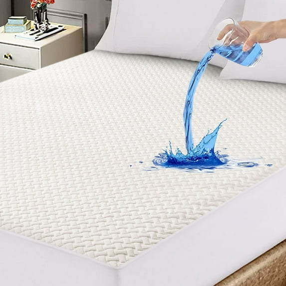 Bamboo Fiber Waterproof Bed Cover – 360° Wrap-Around Fitted Mattress Protector with Anti-Slip Design
