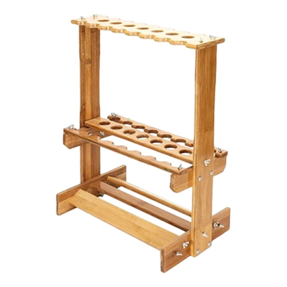Bamboo Fishing Rod Rack Floor Standing Display Stand Vertical Storage Organizer Moisture Resistant for Home Garage Boat