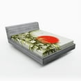thumbnail image 1 of Ambesonne Asian Themed Fitted Sheet, Branch on Sunset Birds, Full Size, Vermilion and Green, 1 of 2