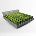 thumbnail image 1 of Bamboo Fitted Sheet, Exotic Tropical Bamboo Forest with Fresh Color Nature Wild Trees and Leaves Print, Soft Decorative Fabric Bedding, Full Size, Green, by Ambesonne, 1 of 2