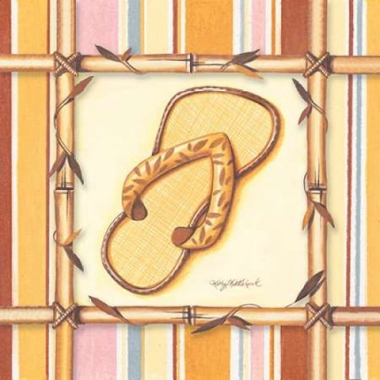 Bamboo Flip Flop I Canvas Art - Kathy Middlebrook (24 x 24)