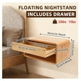 thumbnail image 1 of Bamboo Floating Nightstand with Storage Drawer Wall Mounted Bedside Table End Tables with Open Shelf Small Spaces Wall Mounted Shelf Storage Modern End Table for Bedroom, Natural, 1 of 8