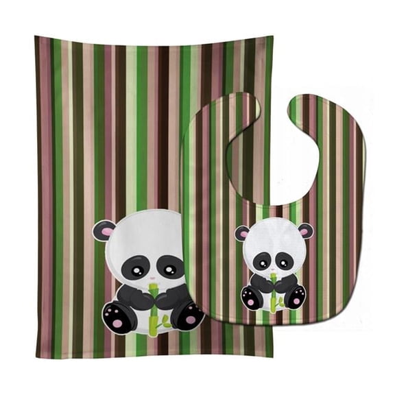 Bamboo Flute Panda Baby Bib & Burp Cloth