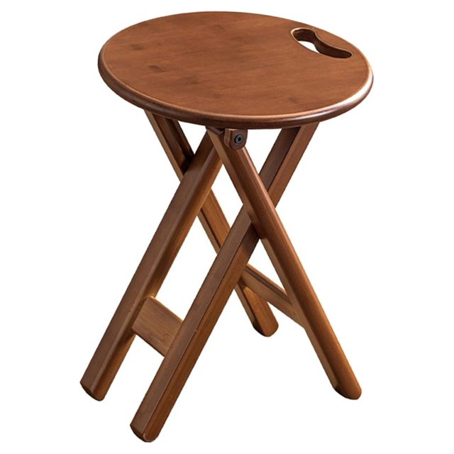 Bamboo Foldable Stool 24 Inch Portable Stool Wood Counter Stool Bar