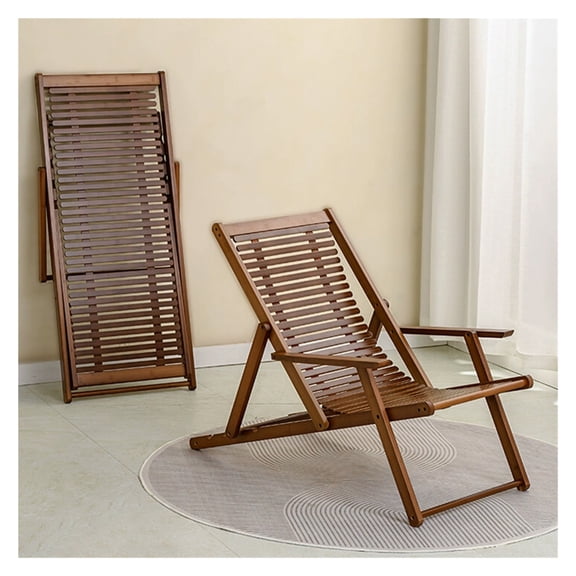 Bamboo Folding Chair with 4 Level Adjustable,Foldable Patio Dining Chairs,Stackable Bamboo Dining Chairs Leisure Chair for Living Room Bedroom