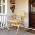 thumbnail image 1 of Bamboo Folding Chairs With Woven Rattan Backrest & Seat Rubber Bamboo Frame | Natural Wood Color, 1 of 7
